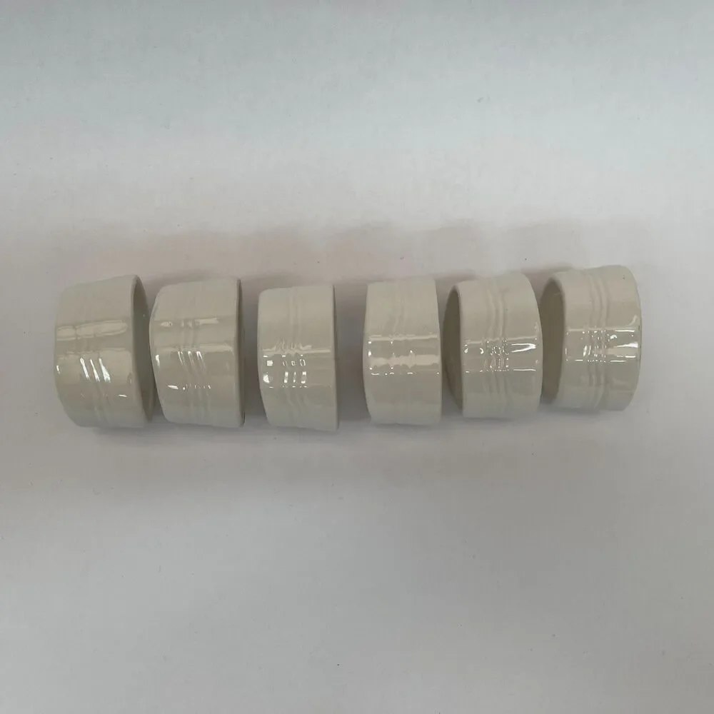Napkin‎ Rings All White Lot of 6